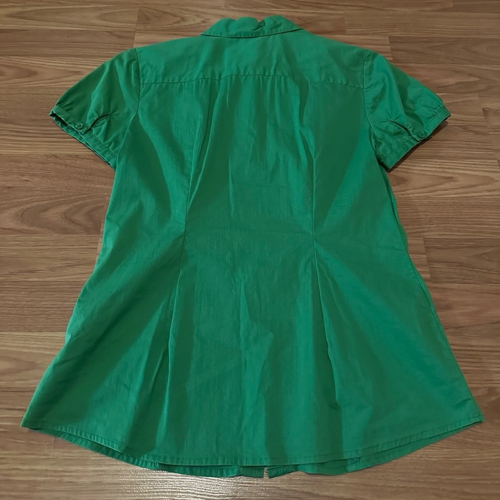 Like new! Button up (button down) Green shirt! Size M. The Limited - Picture 2 of 11